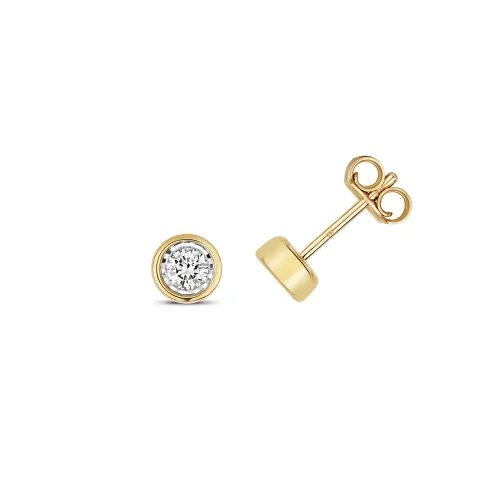 0.20ct Yellow Gold Diamond Earrings 